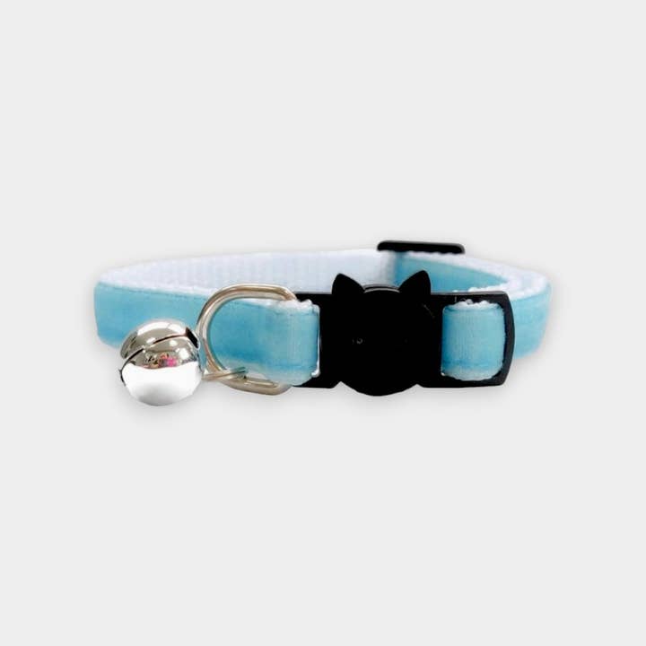 Zacal Cat Collars - Wholesale Pet Collar - Cat - Soft Velvet Kitten Collar - Baby Blue