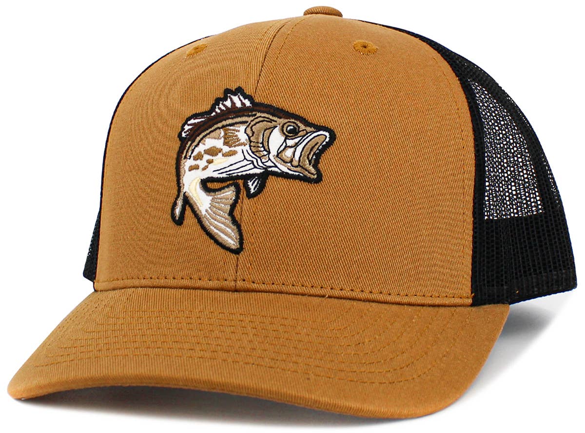 KBETHOS – boné - Unissexo por atacado – Boné trucker com tela e emblema de peixe bass10