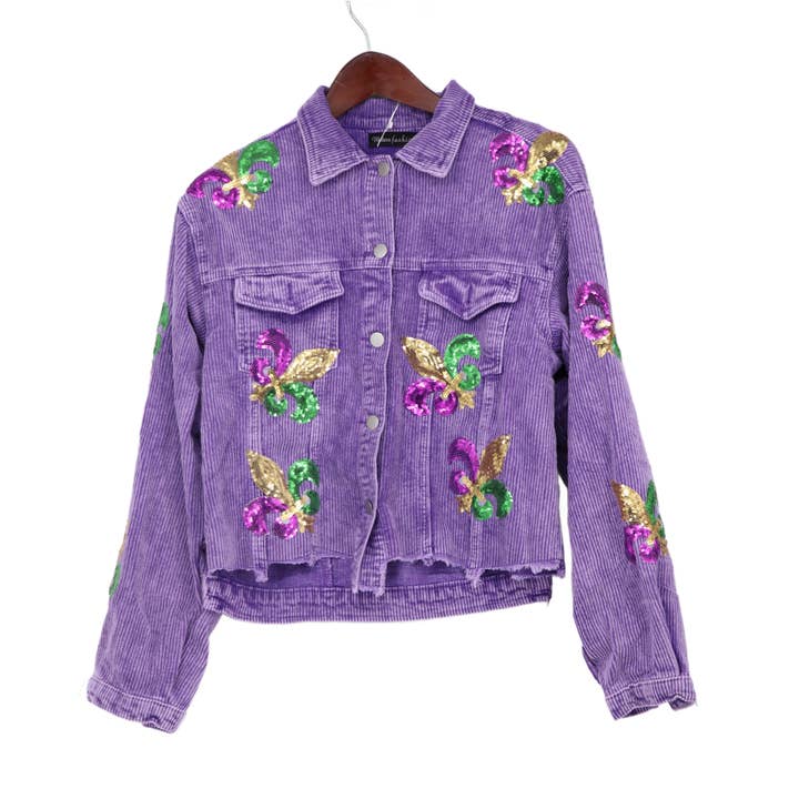 Western Fashion - Wholesale Denim Jacket - Women's - Fleur de lis corduroy jacket1