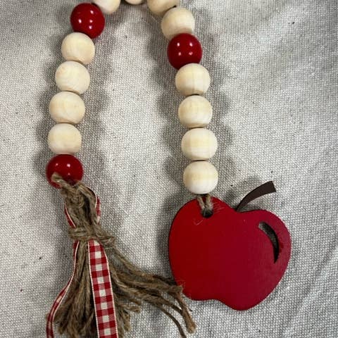 Apple bead garland for wholesale by Thompsons Handmade Country LLC
