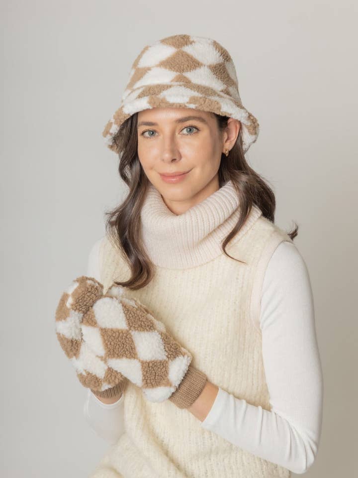 Diamond Sherpa Mittens for wholesale by Do Everything In Love®