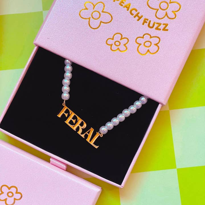 The Peach Fuzz - Wholesale Pendant/Charm Necklace - Feral Pearl Necklace