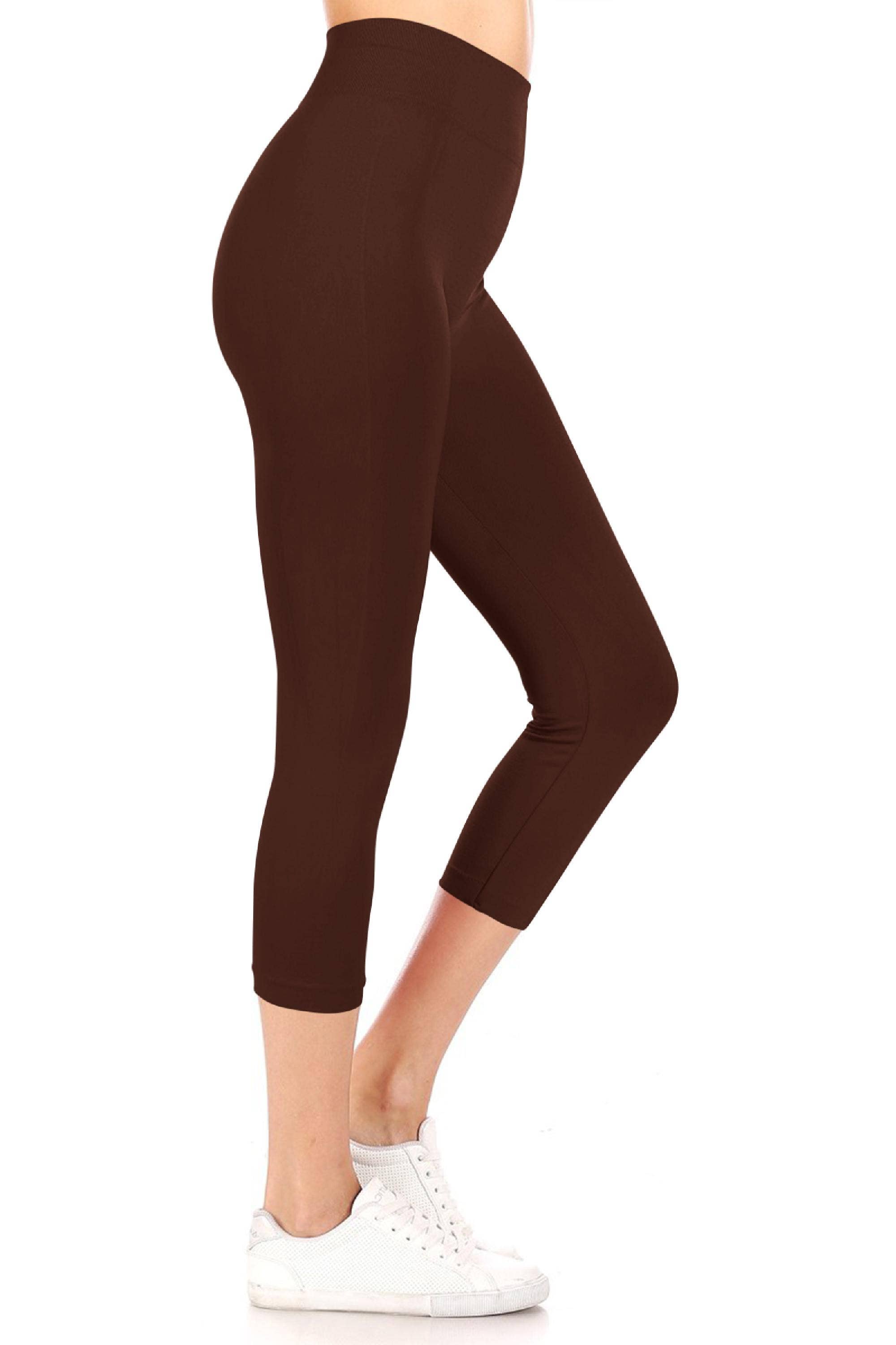 MOA COLLECTION - Wholesale Athletic/Lounge Leggings - Women's - Women's Casual Solid Seamless Capri Leggings12