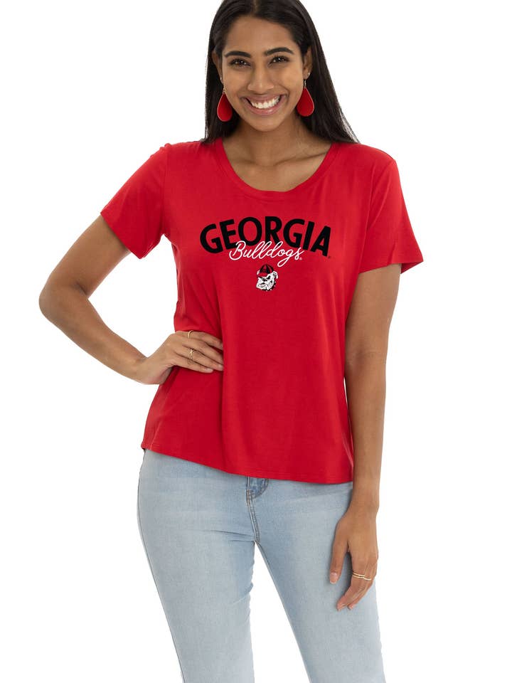 Georgia Bulldogs Scarlet Tee | Gameday Tee for wholesale by Flying Colors Apparel