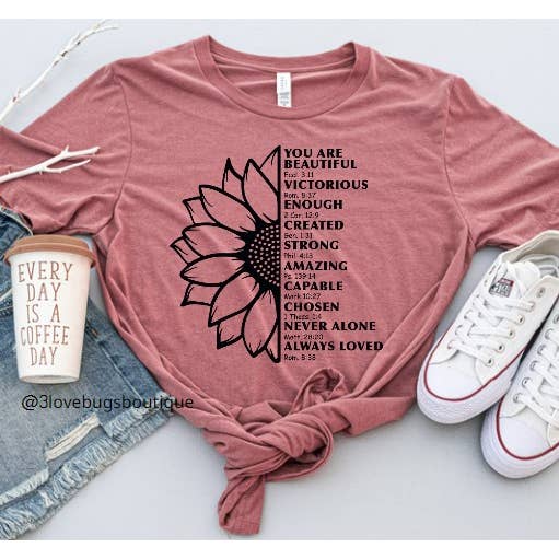 3lovebugsboutique - Wholesale Screen Printed T-Shirt - Women's - Sunflower/Flower/Boho /Sunflower Soul Shirt1