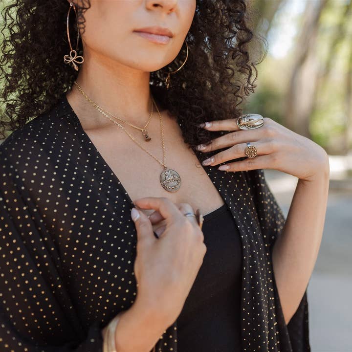 TINY KEY Charm Necklace - Gold, Silver or Bronze for wholesale by Compass Rose Design