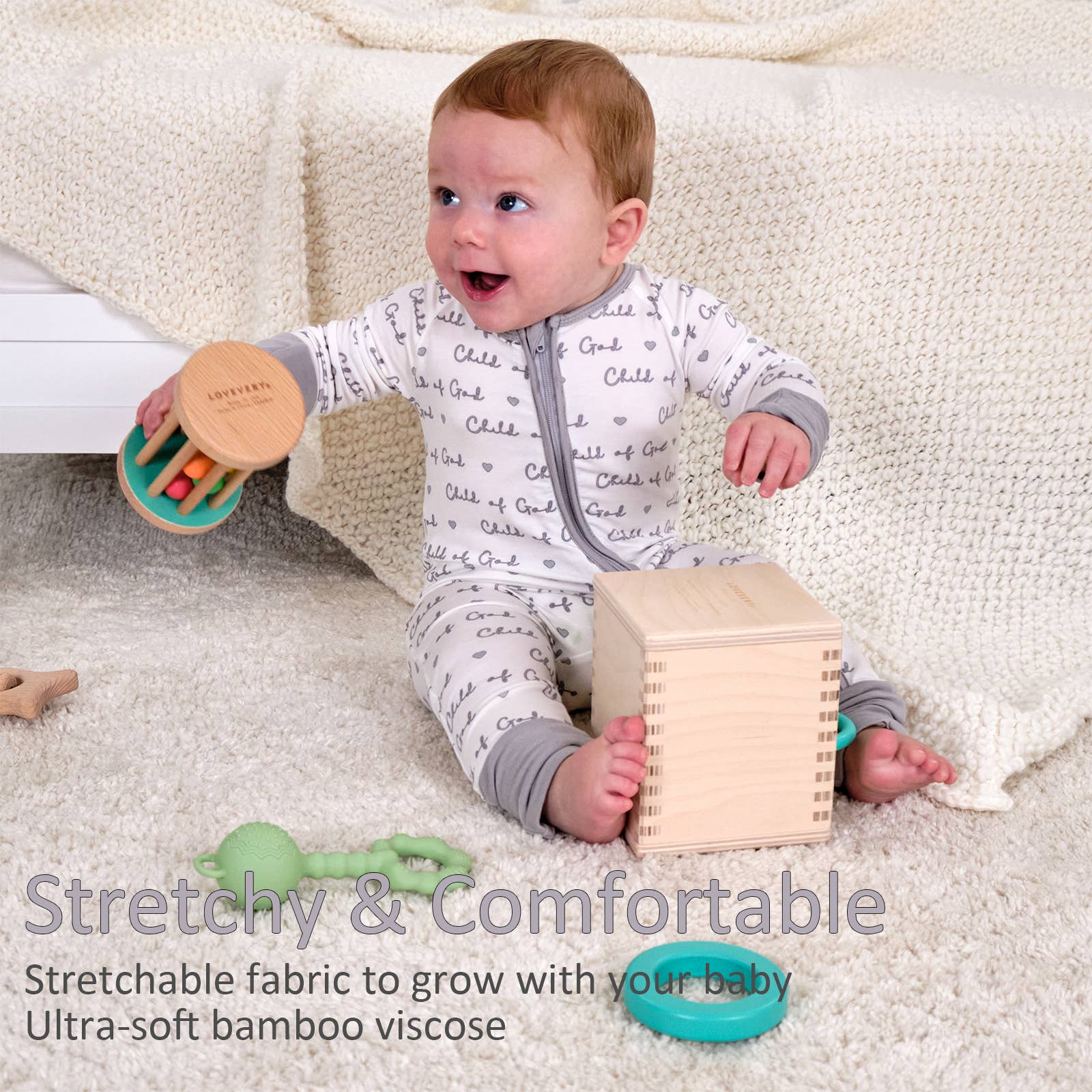 LollyBanks - Vendita all'ingrosso Pigiamino - Neonati - Pigiama in bambù per neonato Child Of God con tutina a cerniera bidirezionale1