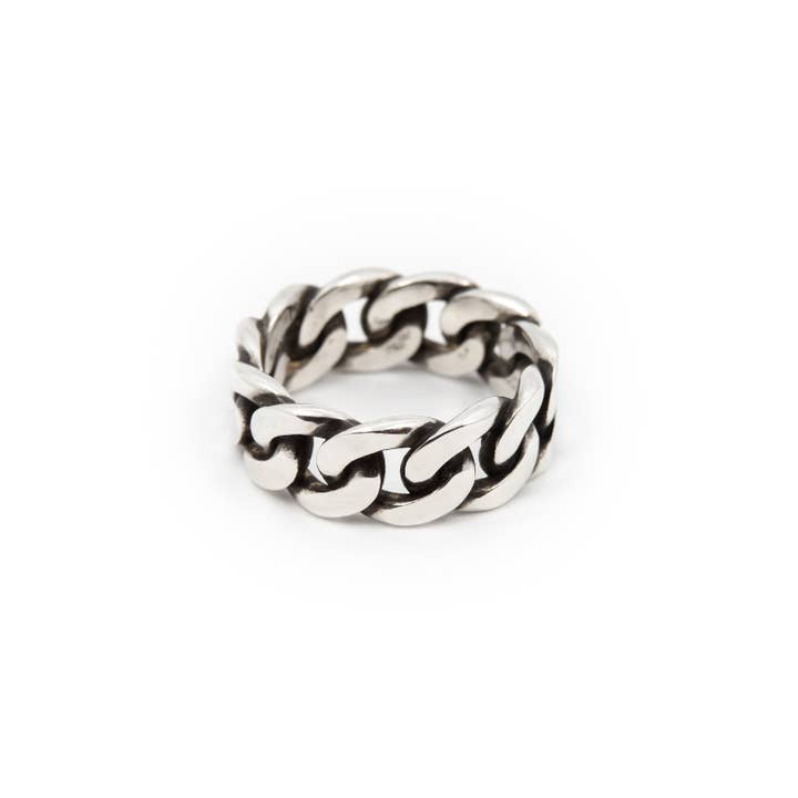 Bague Chaîne Cubaine CubanoBold - Argent Sterling pour la vente par Futaba Hayashi