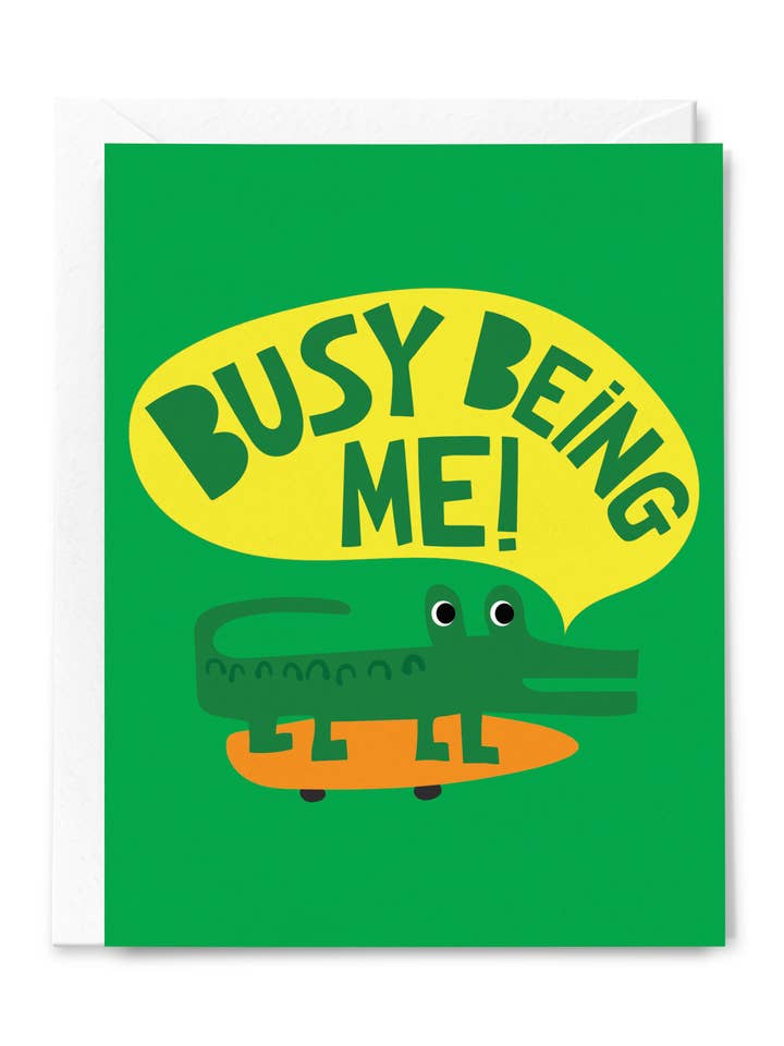 Carte de vœux d'encouragement Busy Being Me pour la vente par Happy Just Happy