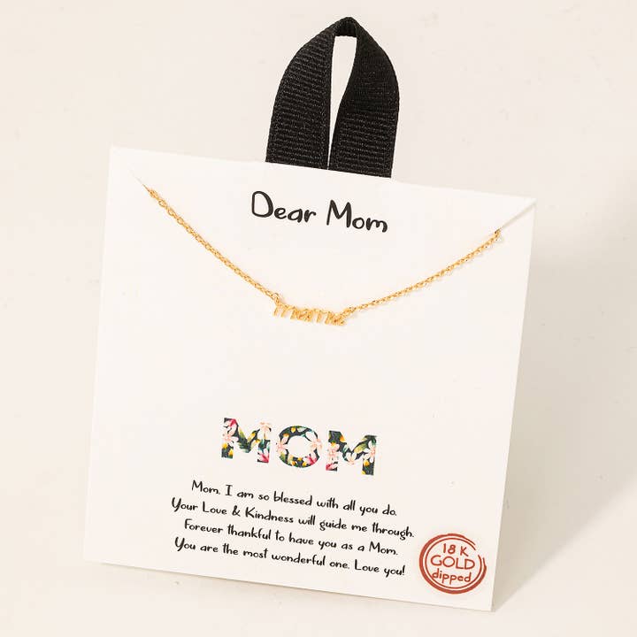 Fame Accessories - Wholesale Pendant/Charm Necklace - Dainty Mama Pendant Necklace