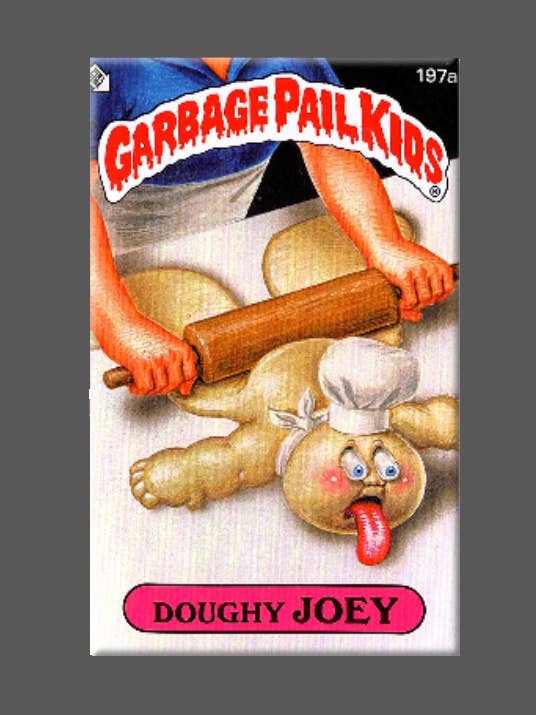 GARBAGE PAIL KIDS, Doughy Joey, Magnet, Buttons, GPK for wholesale by Ba Ba Buttons