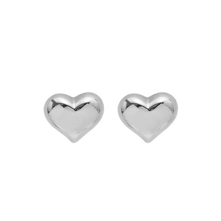 Brinco Little Heart Stud em Prata por atacado de White Leaf