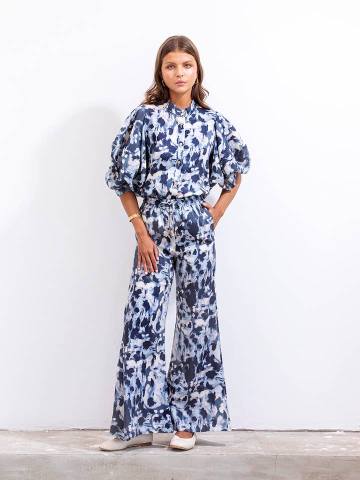 ARA PANTALONI BLU BATIK IN LINO per la vendita all'ingrosso da parte di Maria la Paz