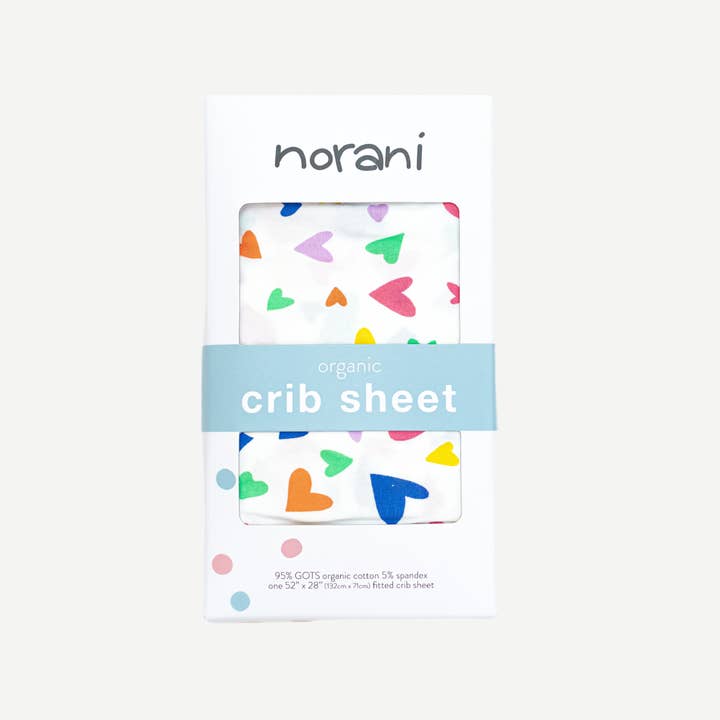 Sábanas de cuna coloridas «I Heart You» para venta al por mayor de Norani Baby
