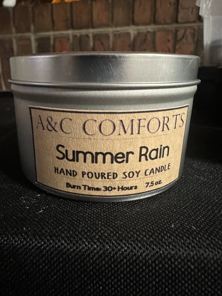 Summer Rain | Soy Wax Candle | 7.5 oz | Cotton Wick for wholesale by A & C Comforts