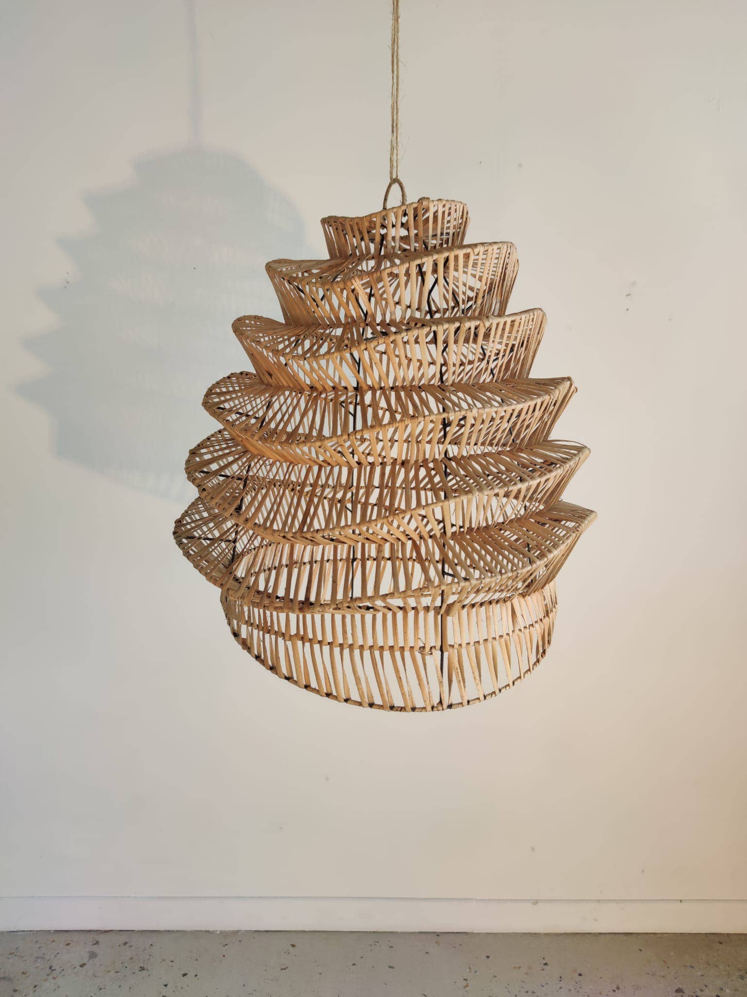 Office Objets - Wholesale Chandelier/Hanging Light - Woven rattan pendant in natural accordion shape16