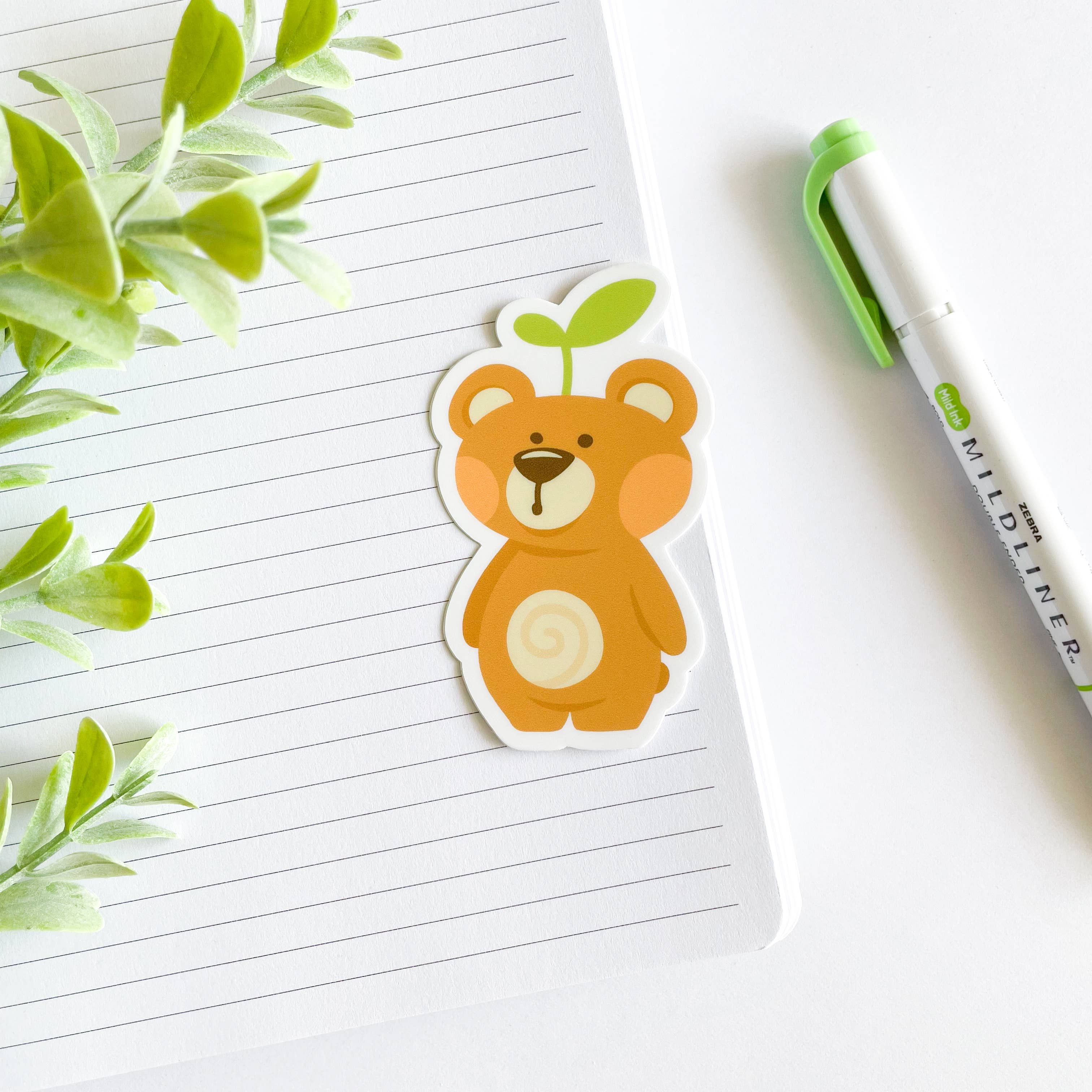 Studious Owl Press - Wholesale Sticker - Cute Bear Sprout Waterproof Matte Vinyl Sticker1