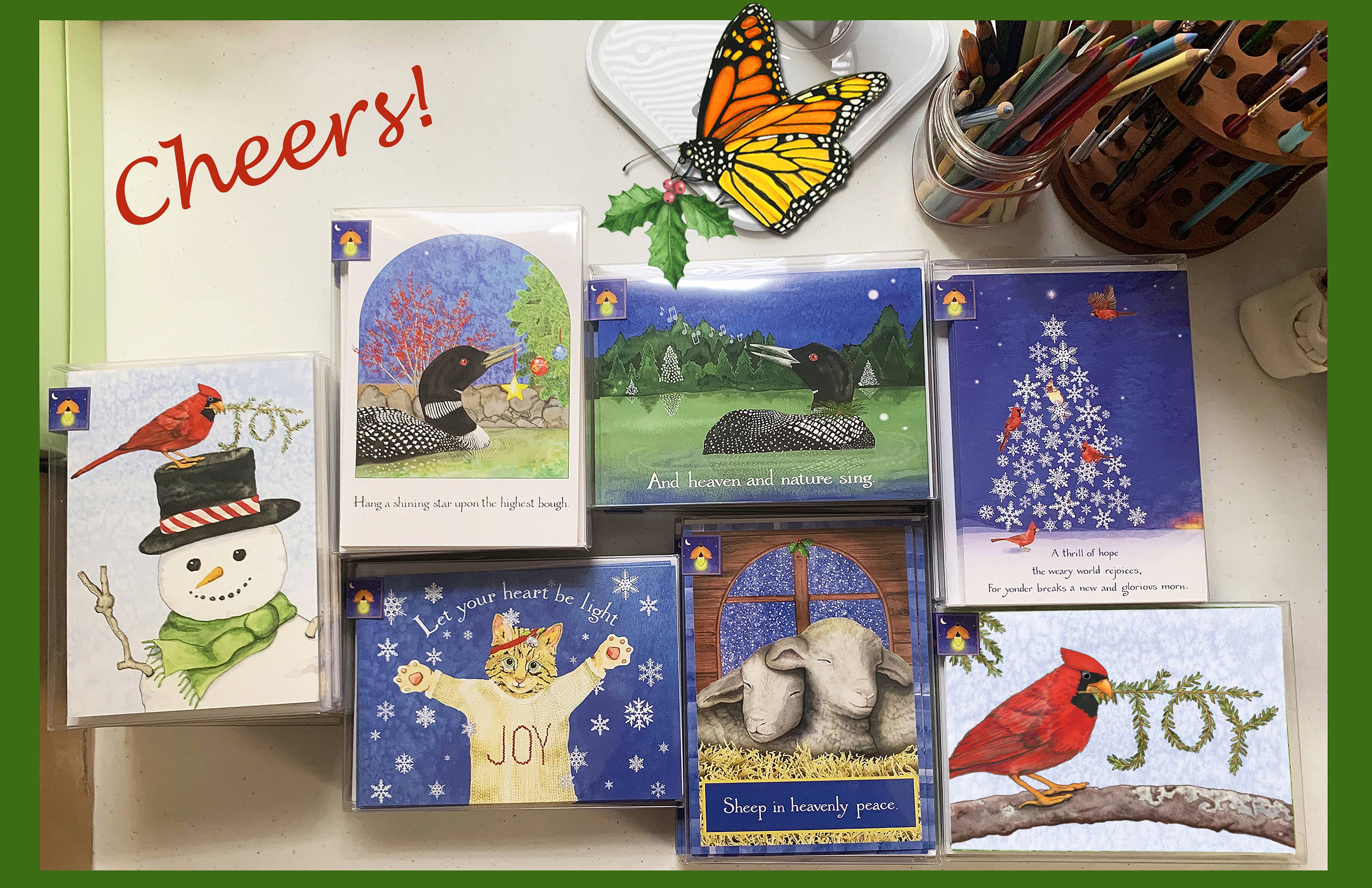 Firefly Sky Design - Wholesale Season's Greetings Card - NEW! Shining Star Loon Holiday Card4