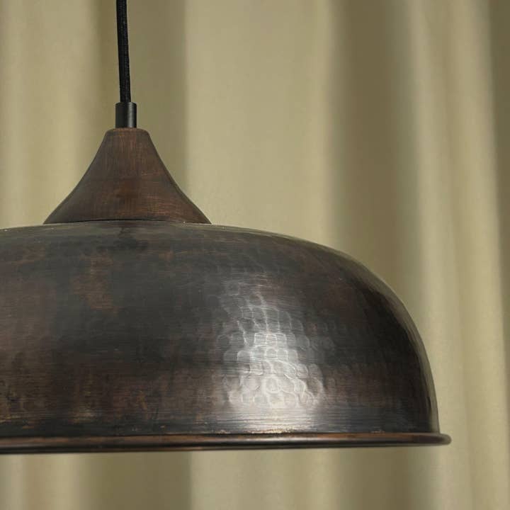 ANATOLIACRAFT – wholesale Ljuskrona/hängande ljus – Koppar mörk patina hängande ljus | Handgjord hamrad kopparljuskronbelysning | * Belysningsarmaturer inkluderad*