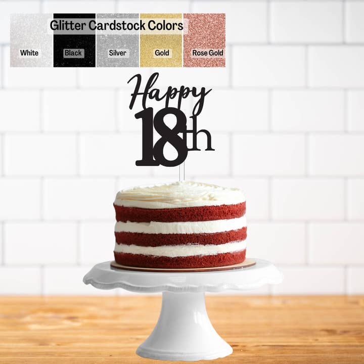 Glitter Number Birthday Cake Topper Ages 11-20 for wholesale by K Bromell Design