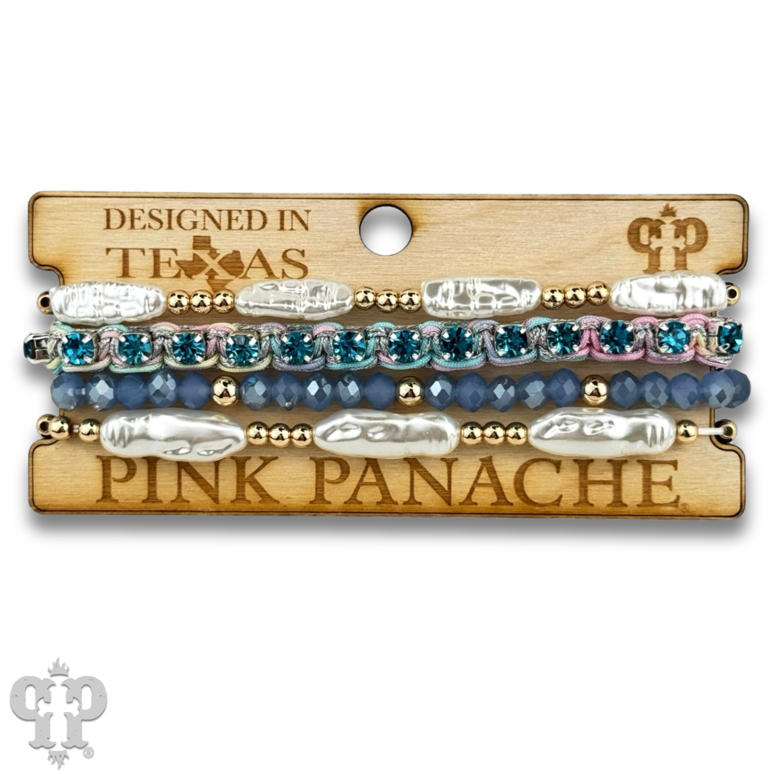 Pink Panache Brands - Wholesale Jewelry Set - Rhinestone slide and variety bead bracelet set, curvy fit2