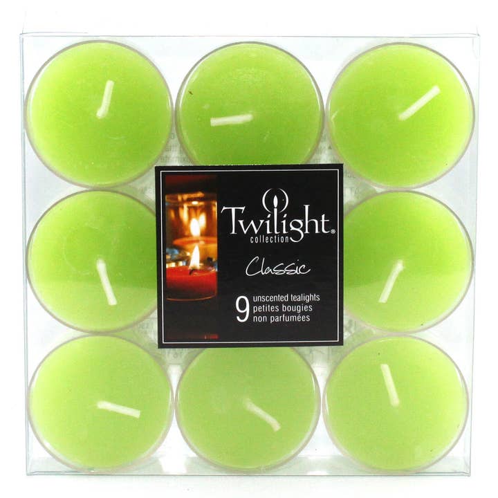 Lime Clear Cup Tealights | 9 Pack for wholesale by Twilight Collection