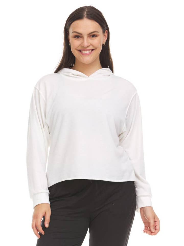 Elfenbeinfarbenes Frottee-Sweatshirt für den Großhandel von Uncommonbasics