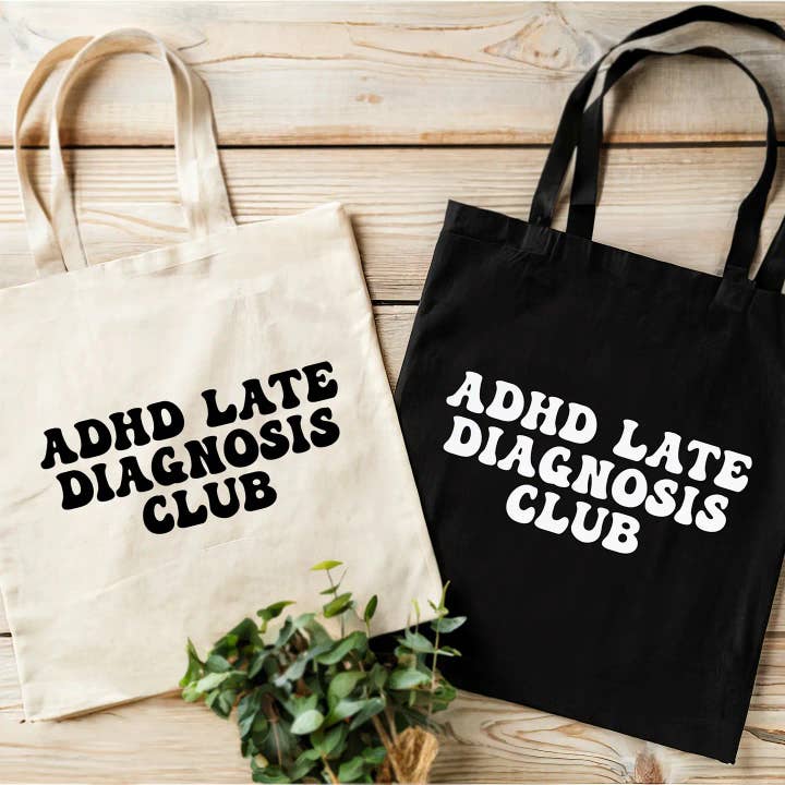 Sac fourre-tout du club des diagnostics tardifs du TDAH | Santé mentale pour la vente par brattybloom