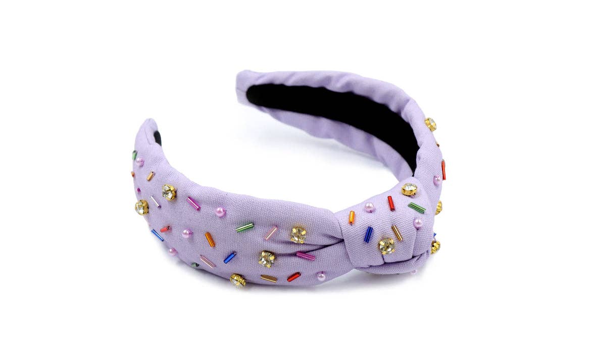 The Heady Chic - Wholesale Fashion Headband - Kids - Kid and Tween Lavender Sprinkle Knotted Headband4