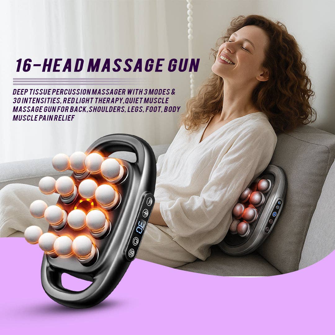 eterus – Engroshandel Massageapparat til kroppen – 16-hoved muskelmassagepistol dybvæv percussion massager.6