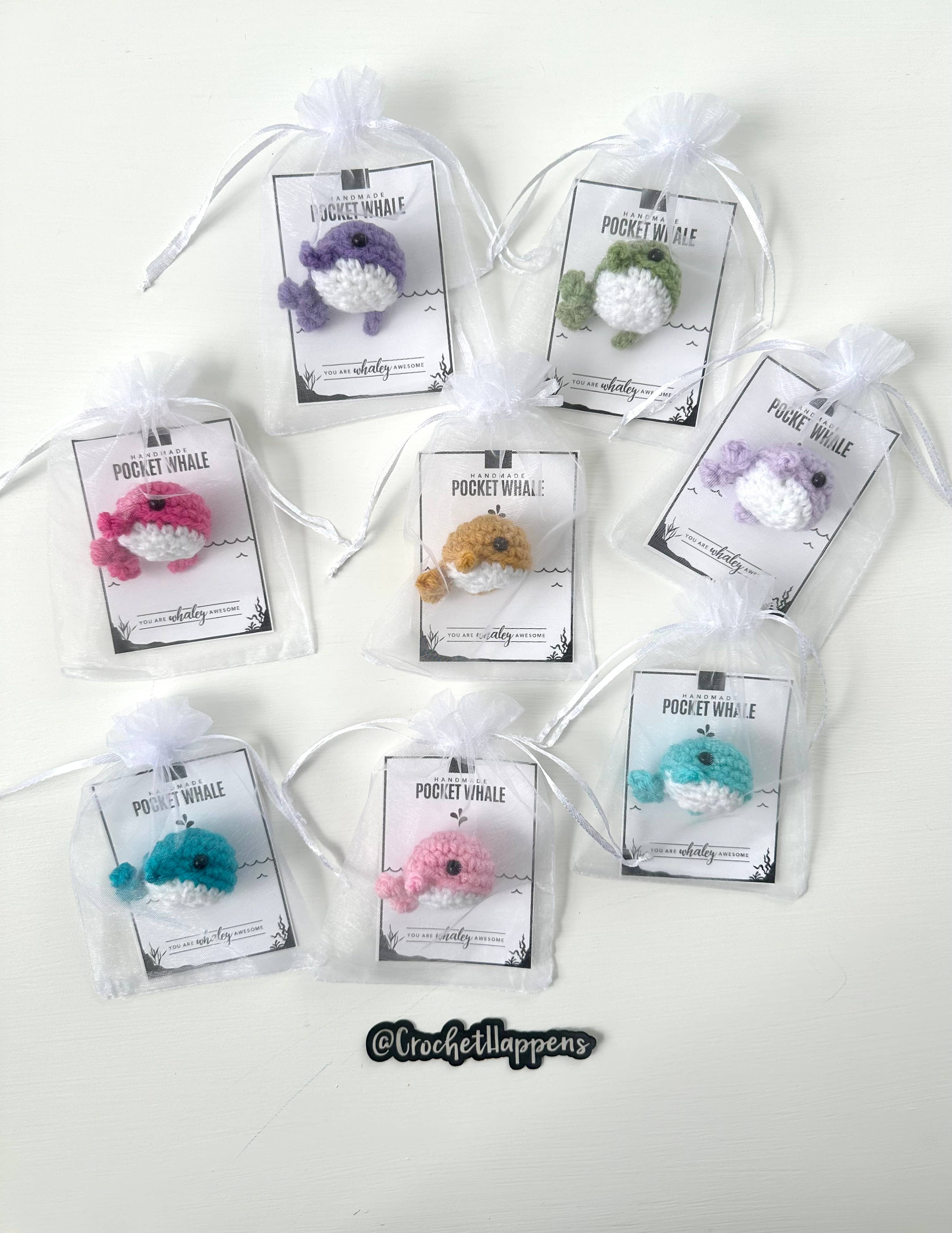 Crochet Happens - Wholesale Stuffed/Plush Toy - Kids & Baby - Pocket Whales - Set of 8 - Made to Order3