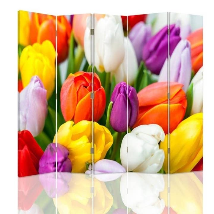 Séparateur de pièce 5 pièces tulipes colorées pour la vente par Motivartdesign