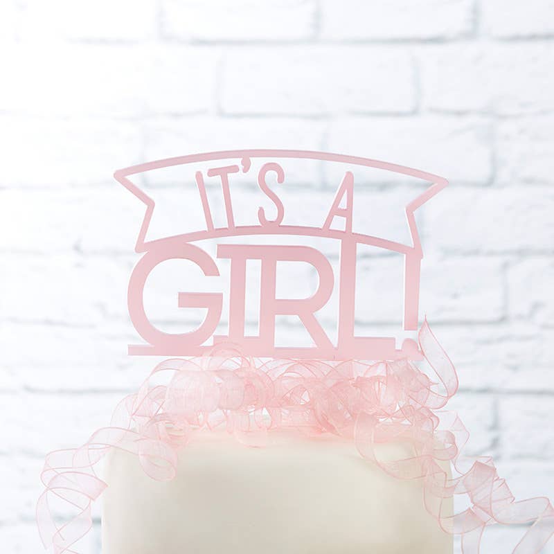 Kate Aspen - Wholesale Cake/Cupcake Topper - It's a Girl Acrylic Cake Topper0