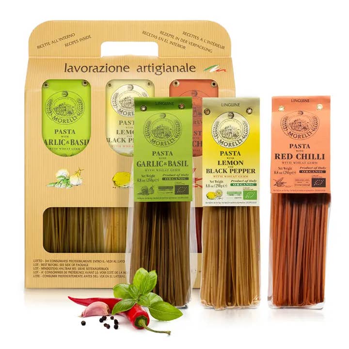Organic Gourmet Pasta Gift Set - Flavored Italian Pasta for wholesale by Mercato di Bellina