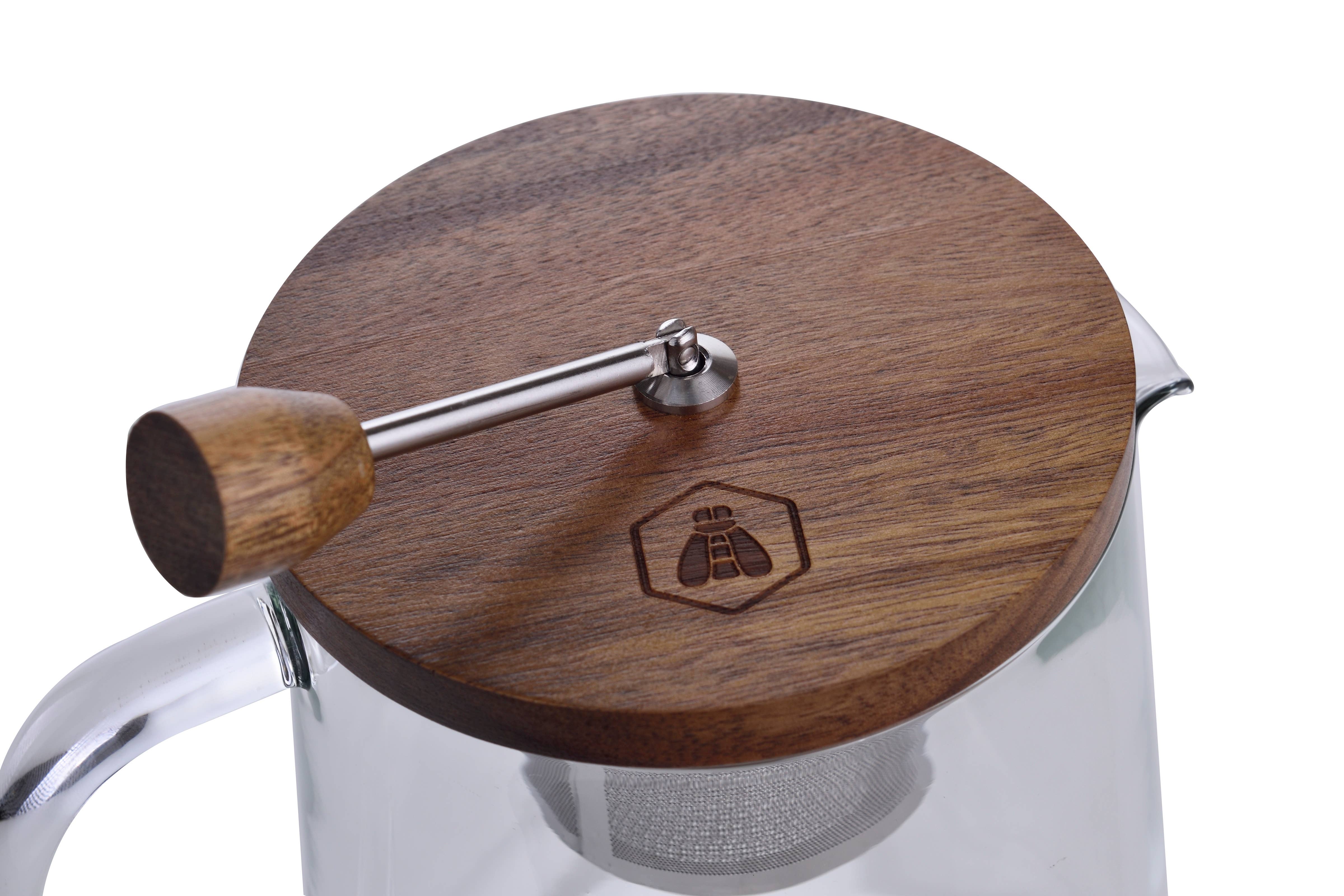 Laguiole - Vente Théière - Laguio Théière + Couvercle en Bois et Infuseur Amovible 1L5