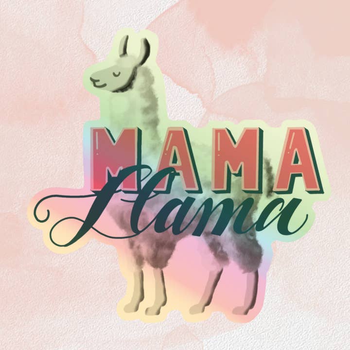 Mama Llama Holographischer Aufkleber für den Großhandel von Wildwind Lane
