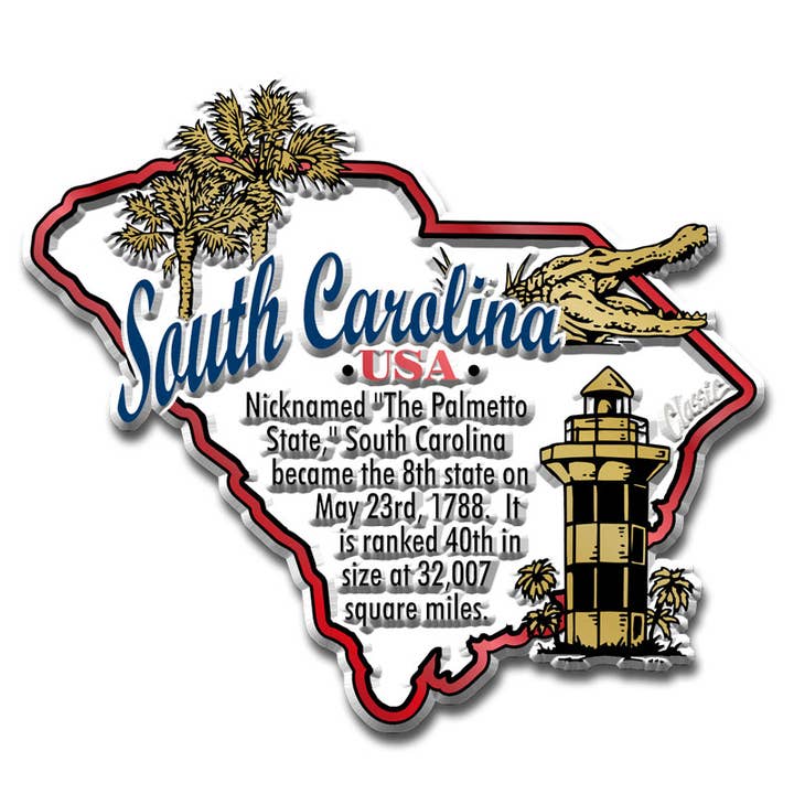 South Carolina Information State Magnet, gemaakt in de VS. voor wholesale door 7 Star
