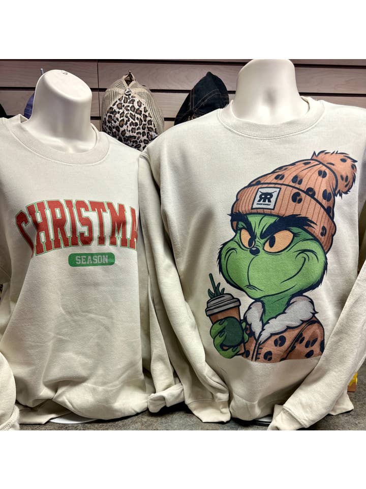 Rowdy Rowels - Wholesale Graphic Sweatshirt - Women's - Christmas Grump Graphic Sweatshirt1