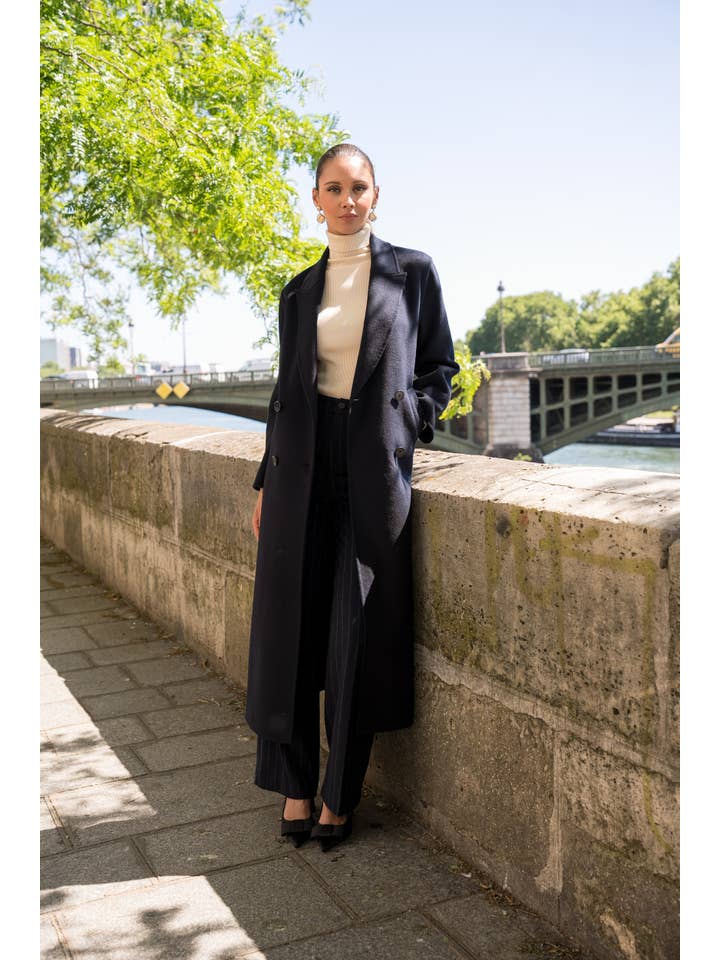 Attentif Paris - Wholesale Coat - Women's - Extra-long oversized hand-sewn wool blend coat60