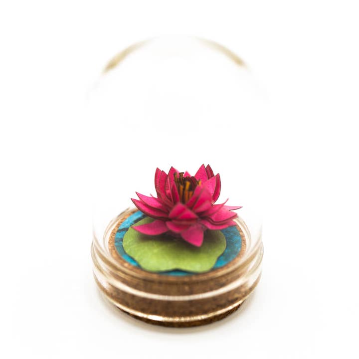 Mini Paper Water Lily Terrarium, Desk Decor, Gift for wholesale by Panache Paper Art
