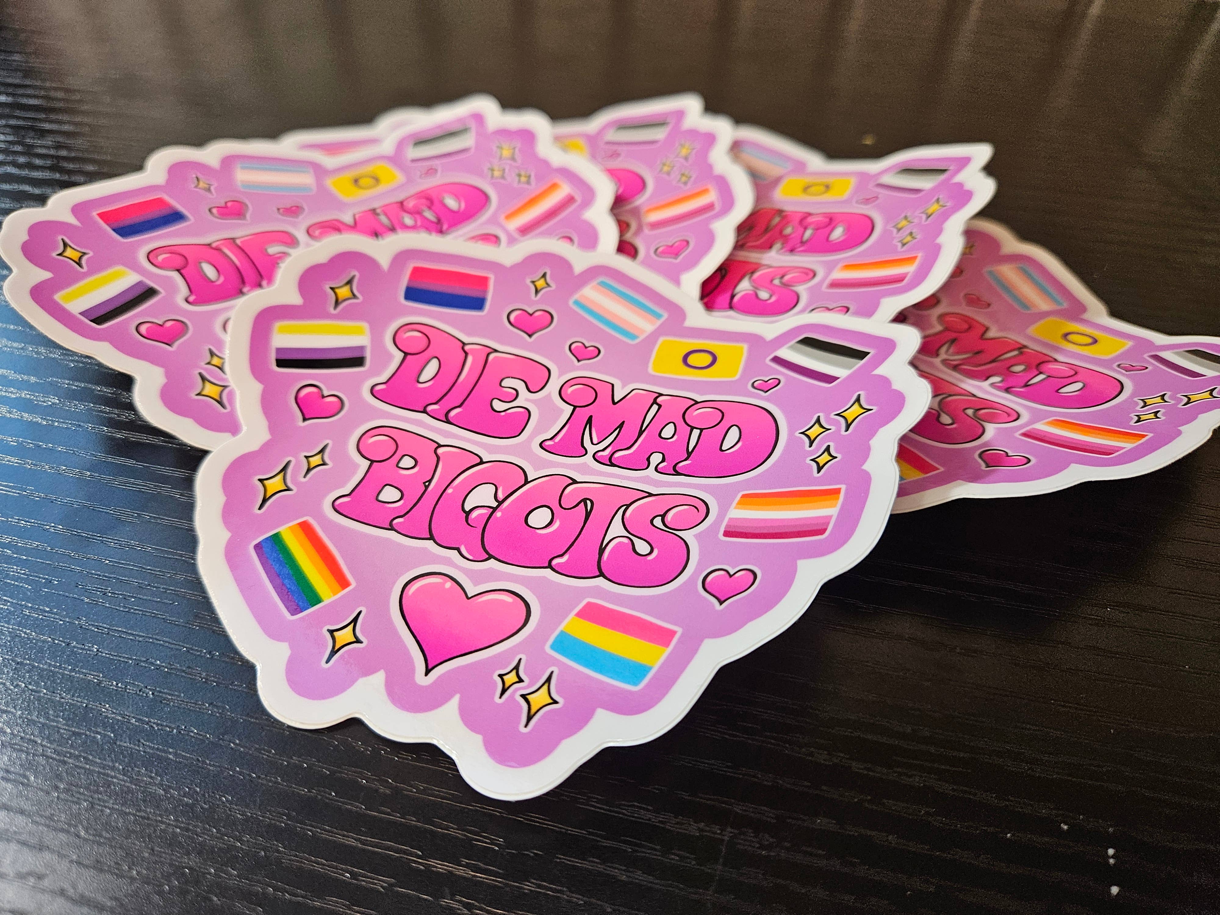 Sleepy Moth - Wholesale Sticker - "Die Mad Bigot" die-cut vinyl sticker3