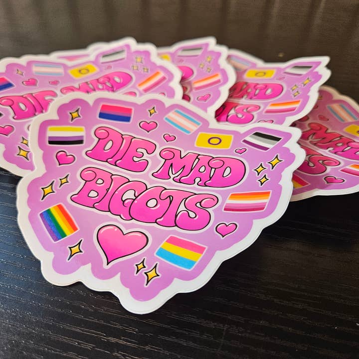 Sleepy Moth - Wholesale Sticker - "Die Mad Bigot" die-cut vinyl sticker3