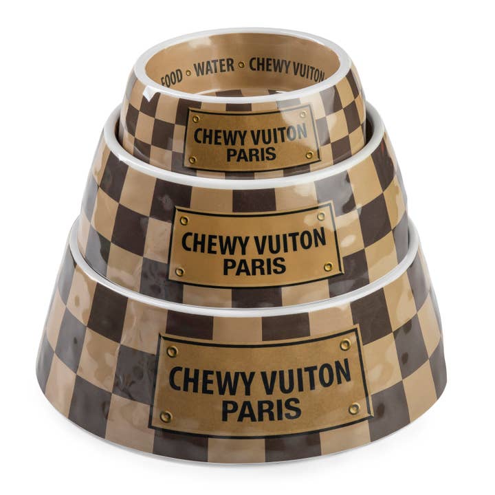Haute Diggity Dog - Wholesale Pet Bowl - Cat/Dog - Checker Chewy Vuiton Bowl - 3 Sizes!! Dog Bowls