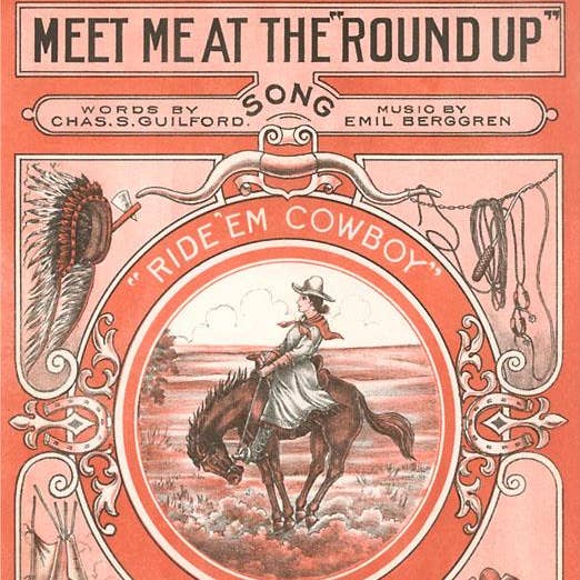 Art Print TW-99 Sheet Music for the Round Up for wholesale by Found Image Press