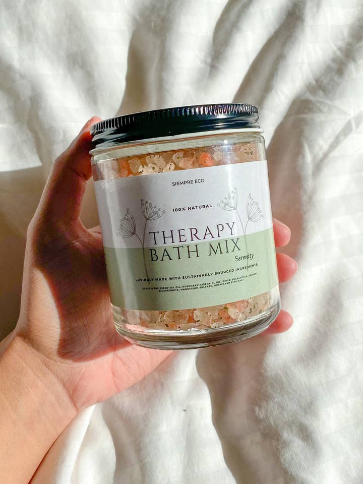 Serenity | Therapy Bath Soak | Eucalyptus + Rosemary for wholesale by Siempre Eco
