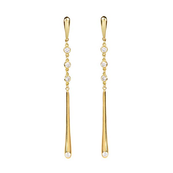 Brincos Nostalgia - Silver, Zircon por atacado de Eleni Orfanou