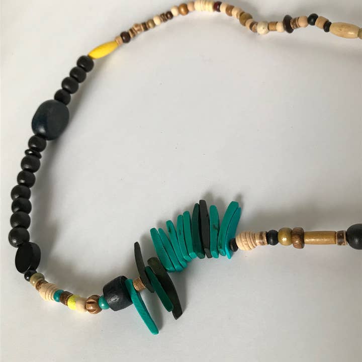 Gigi asymetrical beaded necklace for wholesale by Mary Lindseth Art