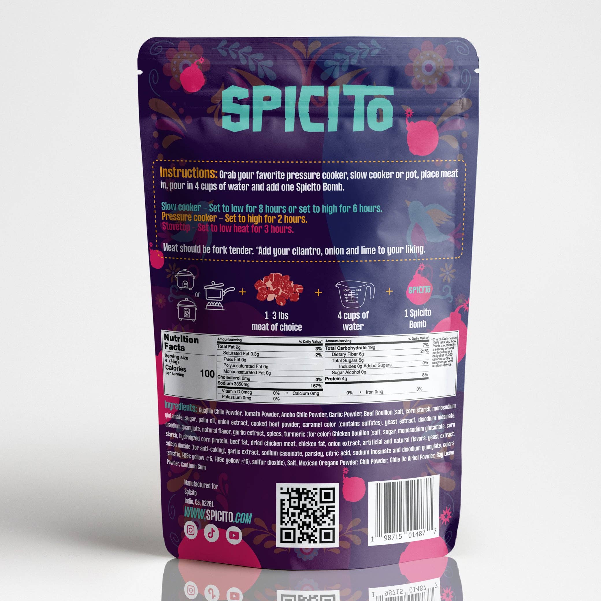 Spicito - Wholesale Dried Spice Mix - Spicito Birria Bombs - 72 packs per master case6