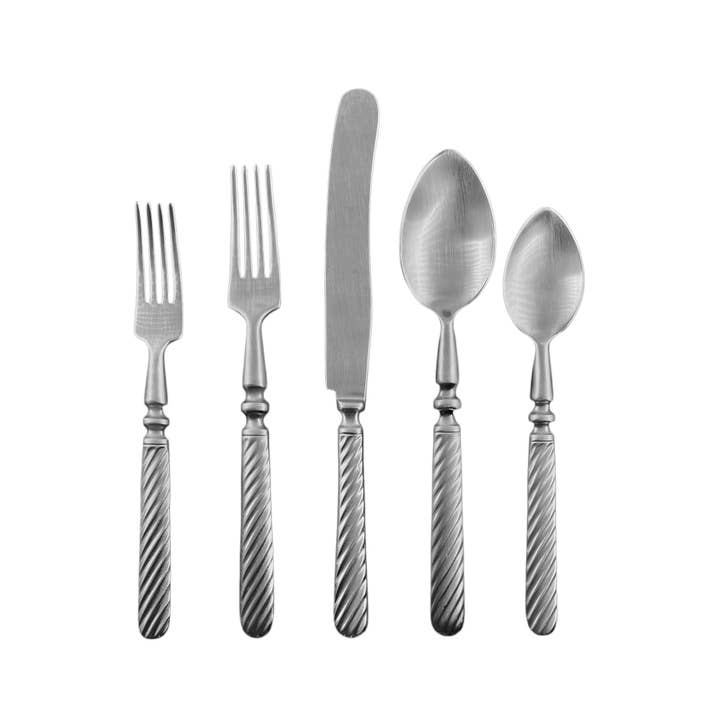 Marcigny 5-Piece Cutlery Set in Brushed Stainless Steel for wholesale by Canvas Home