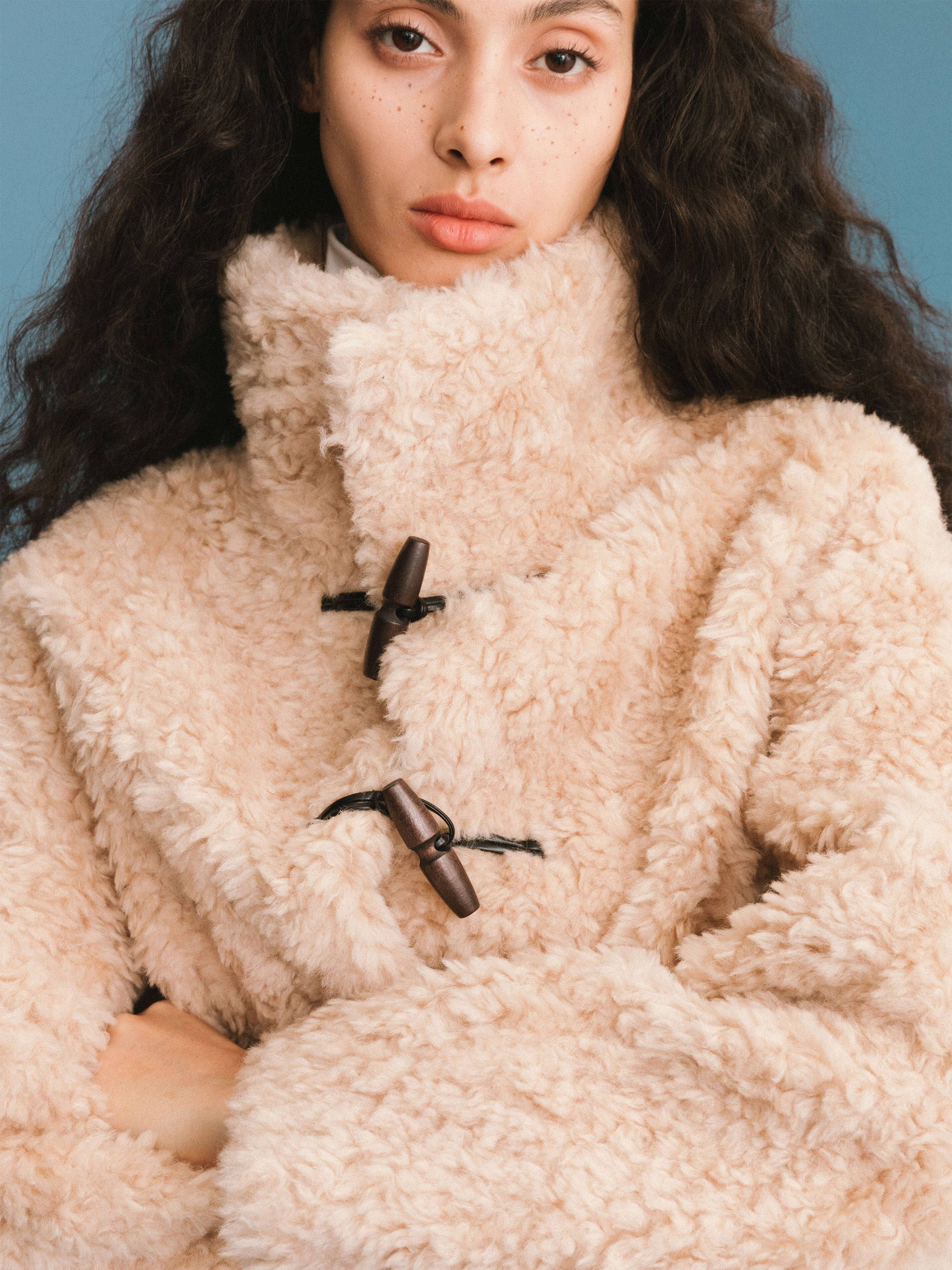 CUBIC - Wholesale Coat - Women's - ONE BY CUBIC Hign Collar Furry 100% Wool Coat14